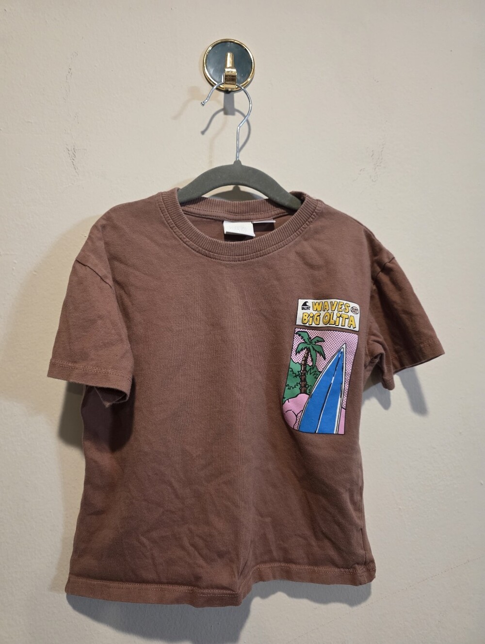 Zara Kids "Waves Big Olita" Surf Graphic T-Shirt Size 5 Years / 110 CM